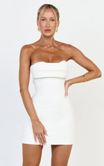 Strapless Aline Dress in White