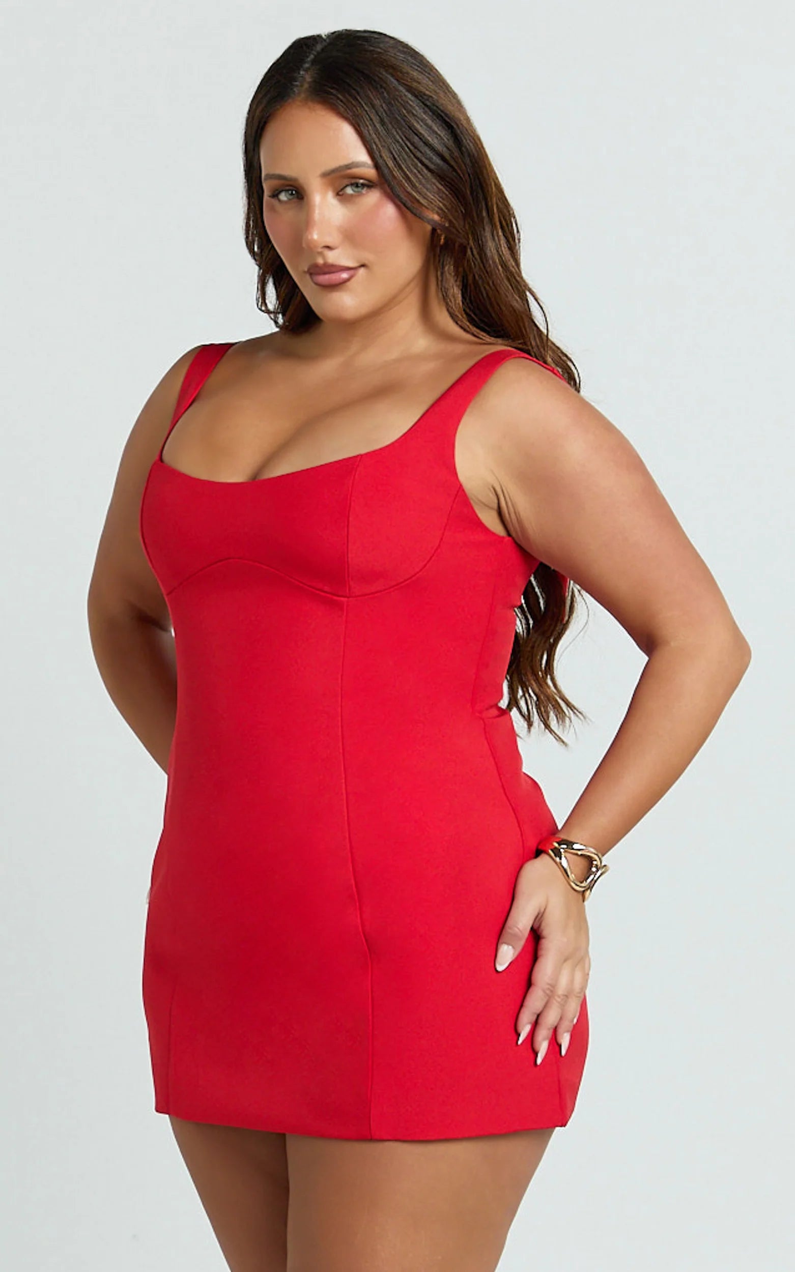 Panel Dress in Red